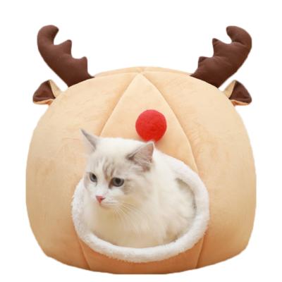 China Wholesale Custom Washable Soft Fluffy Modern Round Warm Cat Bed Winter Nest Travel Cat Luxury Pet Beds Large For Cats for sale