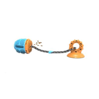 China Stocked Custom Funny Dog Toys With Rope Puzzle Pet Interactive Toy Tpr Sucker Eco-friendly Outdoor Training Toy For Pet for sale