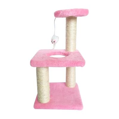 China Customized Multifunctional Viable Sisal Cat Scratching Tree Wear-resistant Modern Nest Post Removable Cat Scratching Posts For Cats for sale