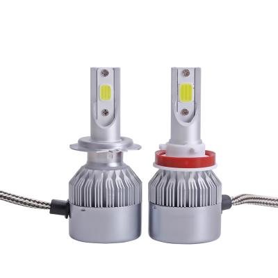 China Automobile lamp 72W 7600LM H1 H7 H8 HB3 9005 9006 HB4 for fog lamp h11 COB auto headlight H4 H7 led bulb auto headlight for sale