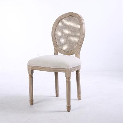 China Hot Sale Soild Wood Furniture French Dining Room Furniture Antique Classic Round Back Wood Dining Chair for sale