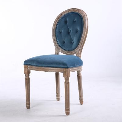 China Soild Wood Furniture Luxury Contracted French Style Round Design Back View Paint Wood Chair For Dining Cafe Chair for sale