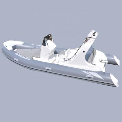 China Rigid Military Liya 5.8m Hull Fiberglass RIB Boat Deep V Shape Hypalon Inflatable Boats for sale