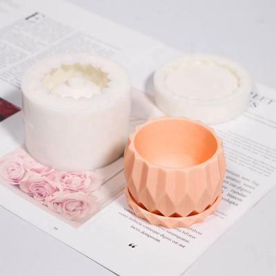 China Viable Cheap Flower Pot Silicone Molds Custom Silicone Planter Molds Coaster Silicone Mold For Resin for sale