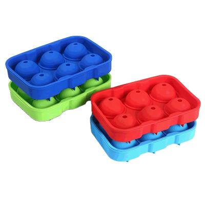 China Hot Selling Large Round Ice Cube Mold 6 Grid Sillicone Ice Mold Viable For Whiskey for sale