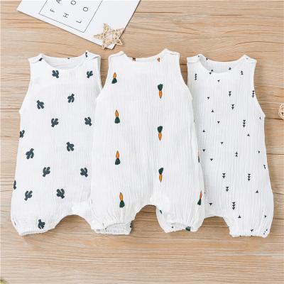 China Casual Infant 100% Infant Boy Girl Toddler Boy Girl Cactus Cotton Muslin Clothes Romper Baby Jumpsuit for sale