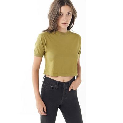 China Custom Sexy Loose Hollow Out Crop Women's Top T-Shirt Plain Anti-Shrink for sale