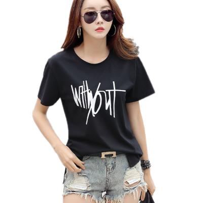 China Wholesale New Fashion Design Anti-Shrink Custom Printing 100% Cotton Custom Women's White T-Shirt for sale