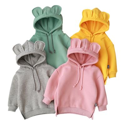 China Anti-wrinkle logo little kids custom outfit fleece toddler babies hoodies for sale