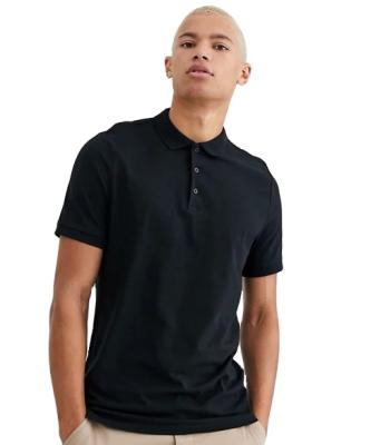 China Streetwear Anti Shrink Manufacturers Printing Plain Knitted Black Uniform Polo Shirt for sale