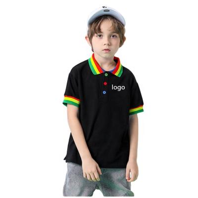 China Custom Embroidered Kids Anti Shrink Polo Shirts Baby Logo T-shirts Kids Boys Cotton Spandex for sale