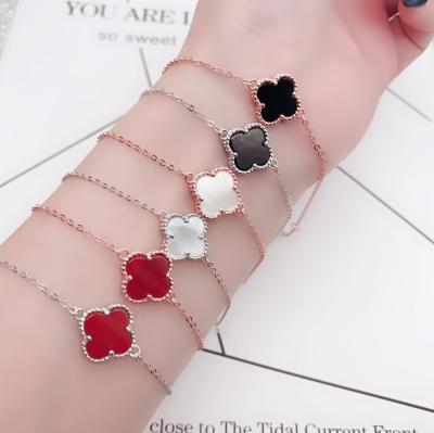 China CLASSIC Fashion 925 Silver Jewelry Dangle Necklace Women's Four Leaf Clover Necklace for sale