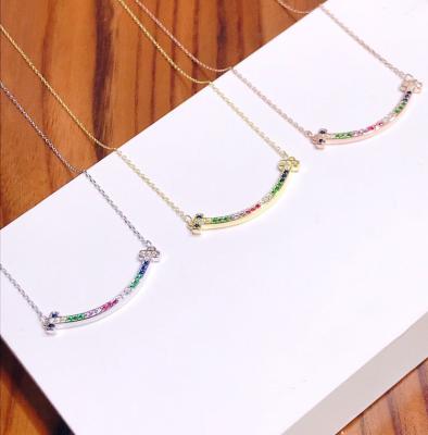 China CLASSIC Custom Fashion Women Jewelry Thin Chain 18K Smile Necklace for sale