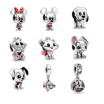 China DIY Necklace Women Jewelry Mickey Minnie Cat Charm Bead 925 Sterling Silver Pendant For Pandor Bracelet for sale