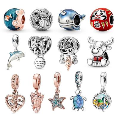 China TRENDY Heart Charm DIY Charms Pendants Factory Wholesale 925 Silver Color Customized Zircon Sterling Silver Bracelet Trendy Party Shape for sale