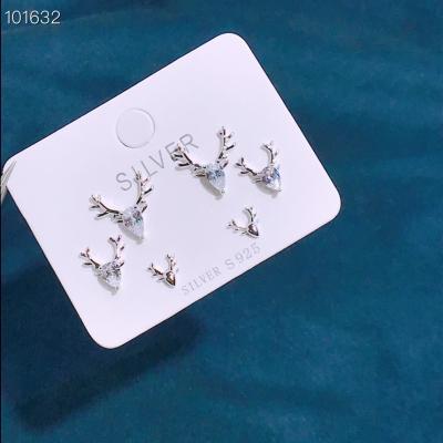 China Wholesale CLASSIC Fashion Trendy 925 Sterling Silver Antler Earrings Women's Jewelry for sale