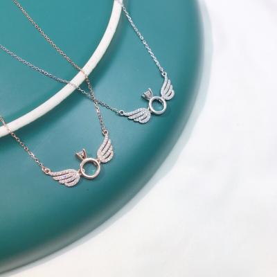 China Wholesale CLASSIC Fashion Trendy 925 Sterling Silver Wing Necklace Women's Jewelry for sale