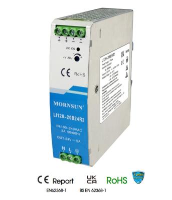 China convertidor industrial EMC de la fuente de alimentación del carril del dinar de la CA DC de 120W 15V 15V DC DC en venta