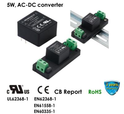 China 5W AC DC Converter Dual Output 3.3VDC 5VDC 1 × 1 Inch Compact Size for sale