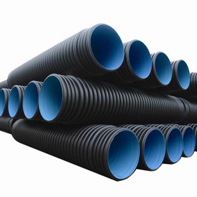 China Corrosion Resistant High Quality Corrugated Plastic Double Wall Polyethylene Pipe Price For Sale for sale