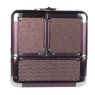 China Eco-Friendly Fashion Style 4 Tray Train Case Cosmetic Storage Case for sale