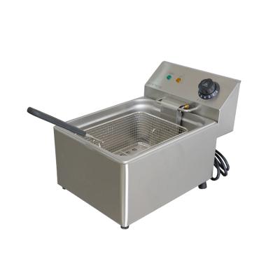 China Restaurant 1 Tank 1 Basket Table Top Deep Fryer Electric Commercial Stainless Steel Fryer for sale