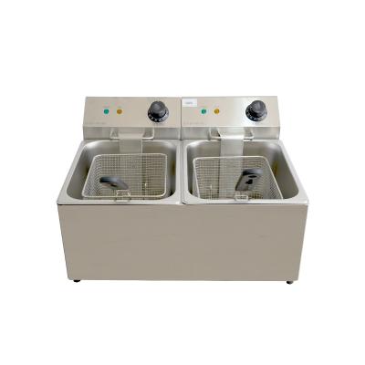 China 2-Tank 2-Baskets Restaurant Frying Deep Fryer 16 L Deep Fryer Machine Electric Deep Fryer Restaurant Commercial for sale