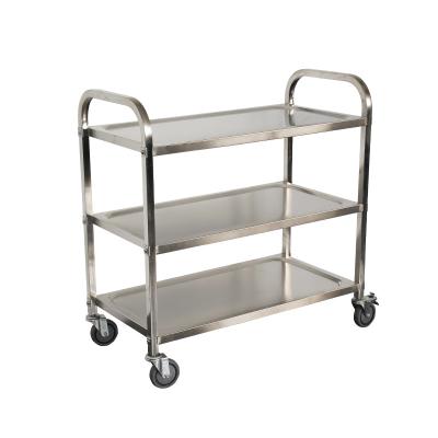 China Square Dining Tube Stainless Steel Trolley Hotel Kitchen Rolling Cart Food Service Trolley for sale