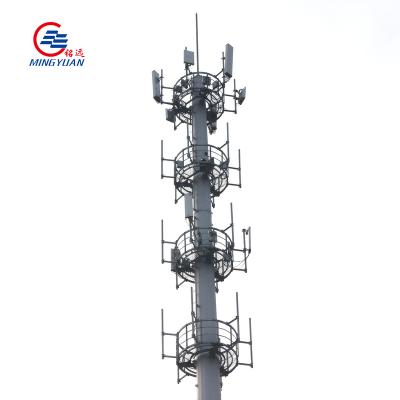 China Steel 40m 45m GSM Tower Galvanized Steel Telecommunication Tower for sale