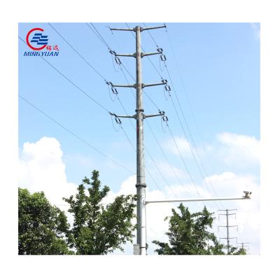 China Electric Power 90FT Transmission 70FT Galvanized Steel Power Pole For Power Transmission Line for sale