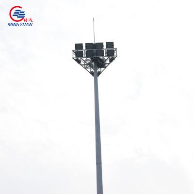 China Stadium Steel 25m 30m 30m 40m Tubular Pole For Lighting High Mast Pole for sale