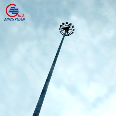 China Square 30m high height mast lighting poles resistant to 150km/h winds for a QUAY area with 2 or 4 lights with base and base for sale