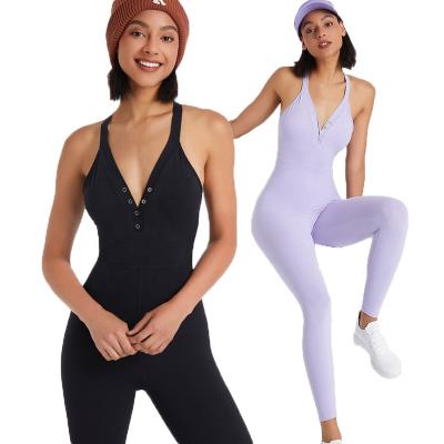 China Women's sexy shapewear 2022 new arrivals hollowout backless one-piece bodysuits breathable sportswear for women for sale