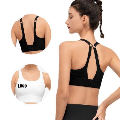 China Breathable Custom Adjustable Sports Bra Women Fitness Top Apparel For Gym High Support Bra Yoga Tops for sale