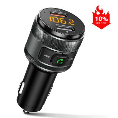 China Fast charging car mp3 player QC3.0 car aluminum alloy frame car phone chargers fm stereo transmitter for sale