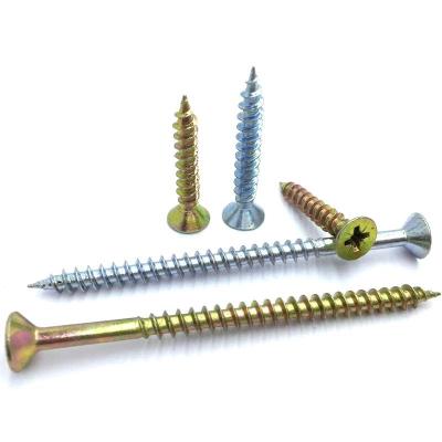 China Flat Coarse Fine Thread Zinc Phosphor Plated Screws 6 x 1