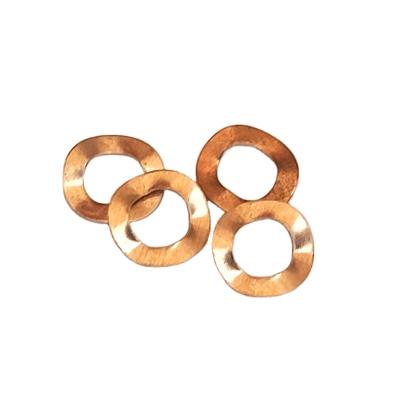 China 22 mm 6mm brass beryllium wave spring washer m14 2.4mm copper bearings wave three wave spring washers for sale