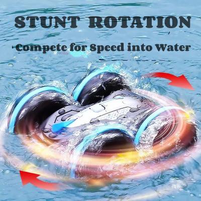 China 2022 Electric Car Toy Amphibious Land Water Auto Return Remote Control Car Rotate Dual Sided Drift Watch Control Dual Mode Rc Stunt Car for sale