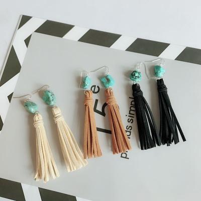 China Other European and American Commercial Rope Earrings Velvet Earrings Wholesale Custom Turquoise Earrings for sale