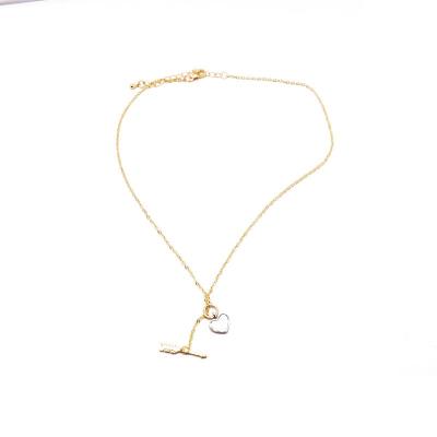 China Vintage Arrow Short Simple Heart Shaped Necklace With Extended Chain Arrow And Adjustable Simple Soft Choker for sale