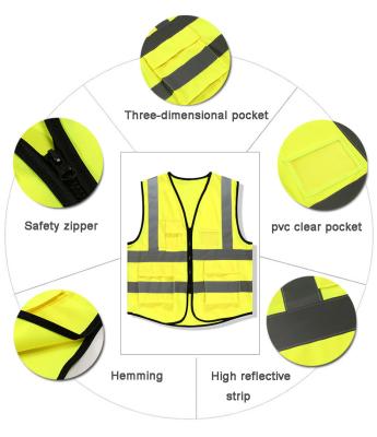 China High Visibility Reflective Reflective Work Vest Safety Construction Cloth Tape Jacket Vest Safety Clothing for sale