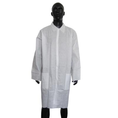 China Disposable Polypropylene Lab Coat Or Visiting Coat General Dust Clothing for sale