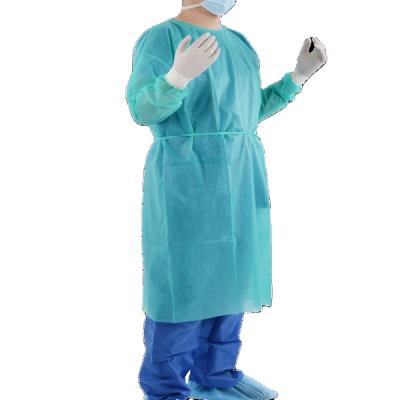 China Visitor Disposable Gown Breathable Blue Yellow Thin Elastic Cuffs Apron for sale