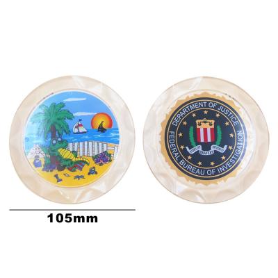 China Custom Picture Cup Holder Coaster Drink Holder Acrylic Round Clear Plastic Drink Mat Viable For Gifts Give Away for sale