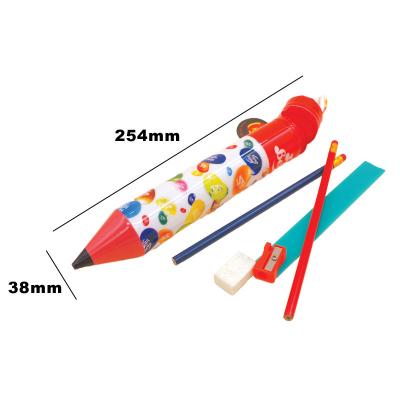 China Custom Gift Picture Pencil Shape Pencil Case Pencil Case With Stationary Set Gift For Kid Children Keepsake Give Away for sale