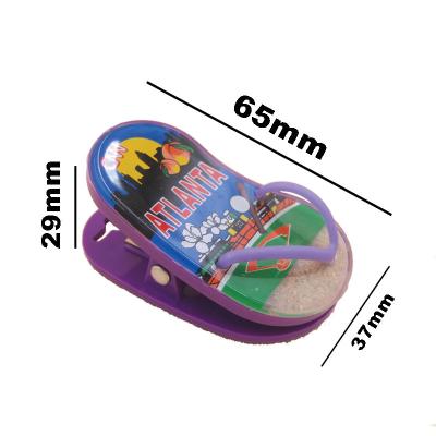 China Shape Custom Plastic Slipper Shaped Memorabilia Square Refrigerator Clip Magnet Fridge Clip Note Magnetic Massage Clips for sale