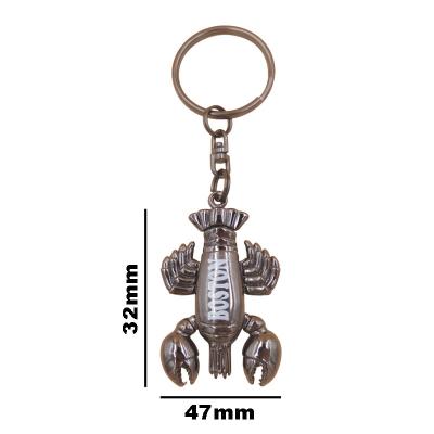 China Wholesale Figure Lobster Metal Key Chain Metal Key Chain Movable Custom Toy Gift Toy Key Ring For Souvenir for sale