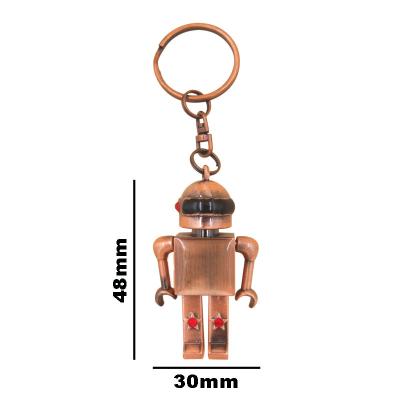 China Wholesale Metal Metal Robot Movable Movable Key Chain With Rhinestone Custom Gift Toy Key Chain For Souvenir for sale