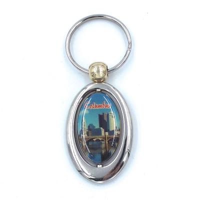 China Custom Metal Spinner Oval Spinning Key Chain Souvenir Spin Spinning Key Chain For Gift Forever Giving for sale