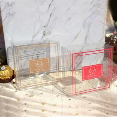 China PVC transparent candy cookie recyclable tan sweet gift box for wedding birthday new year chocolate packaging boxes for sale